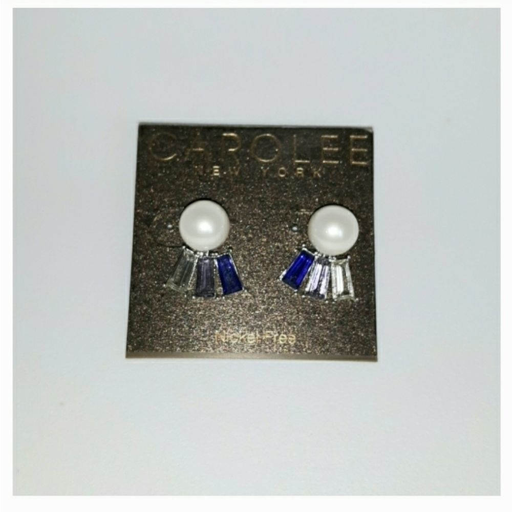 CAROLEE PEARL AND CRYSTALS EARRINGS
